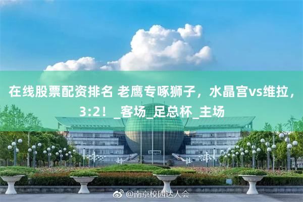 在线股票配资排名 老鹰专啄狮子，水晶宫vs维拉，3:2！_客场_足总杯_主场