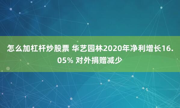 怎么加杠杆炒股票 华艺园林2020年净利增长16.05% 对外捐赠减少