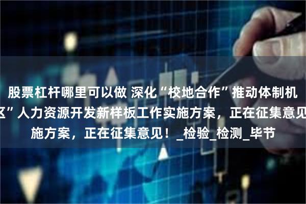 股票杠杆哪里可以做 深化“校地合作”推动体制机制创新 打造“示范区”人力资源开发新样板工作实施方案，正在征集意见！_检验_检测_毕节
