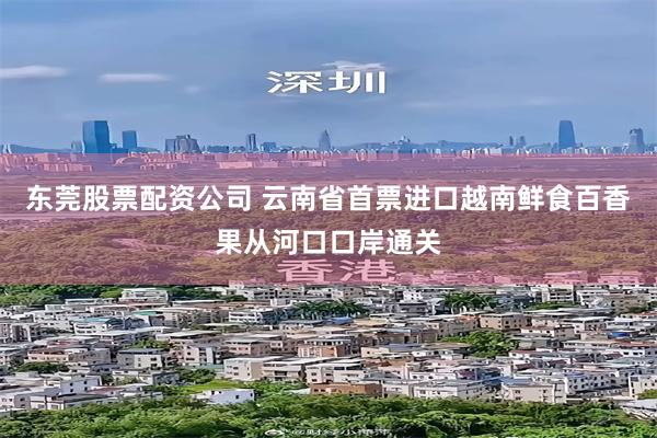 东莞股票配资公司 云南省首票进口越南鲜食百香果从河口口岸通关
