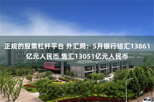 正规的股票杠杆平台 外汇局：5月银行结汇13861亿元人民币 售汇13051亿元人民币